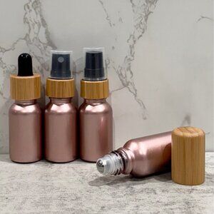 Variety Set ~ 15mL Rose Metallic Essential Oil Bottles ~ Set of 4